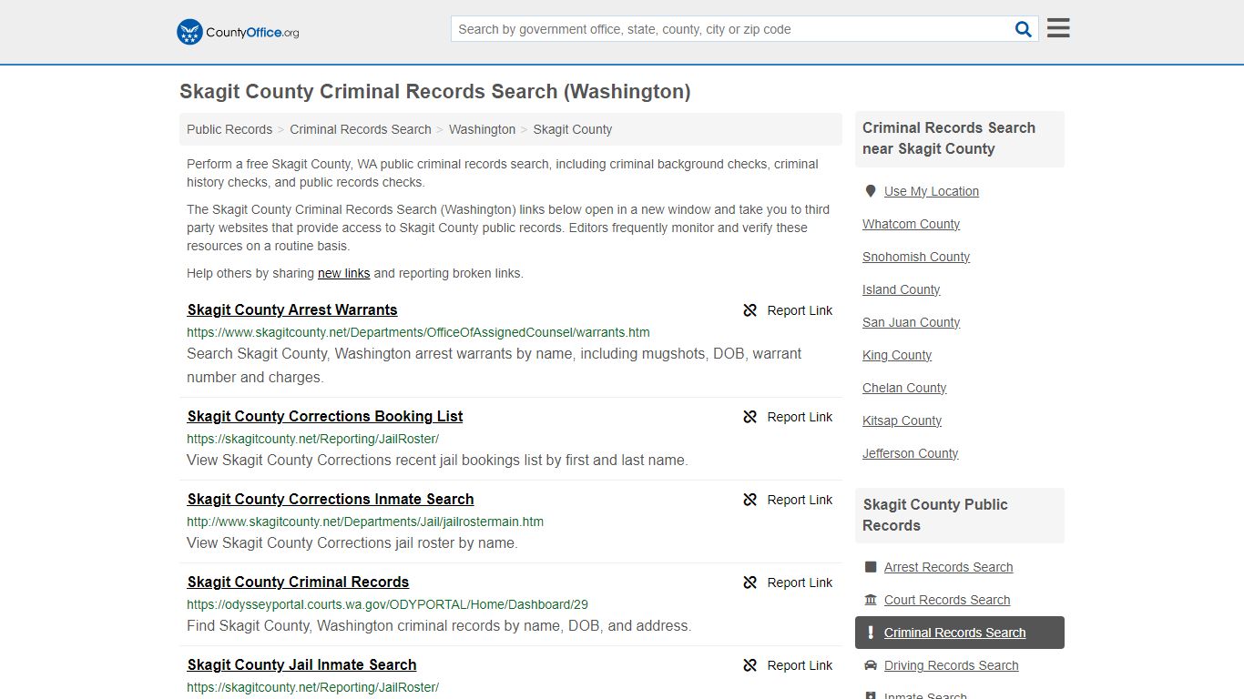 Skagit County Criminal Records Search (Washington) - County Office
